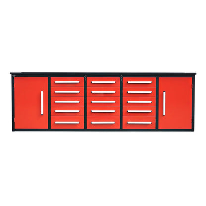 Chery Industrial 10ft Workbench Storage Cabinet with 15 Drawers & 2 Cabinets - WW000179