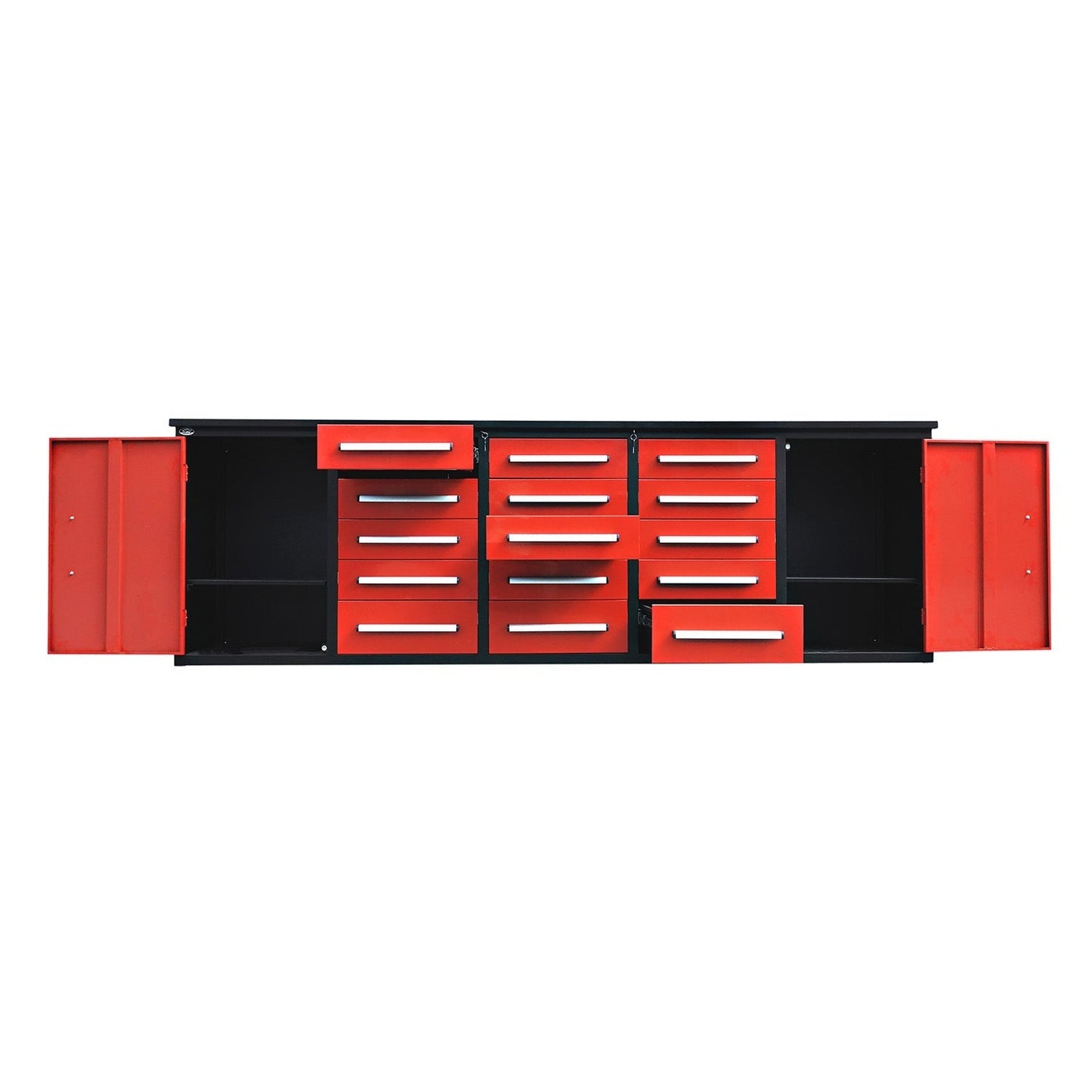 Chery Industrial 10ft Workbench Storage Cabinet with 15 Drawers & 2 Cabinets - WW000179