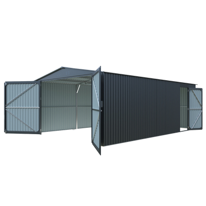 Chery Industrial [CLEARANCE] 13'x20' Plus Upgraded Metal Garage Shed - C_LONMSCGK2013A