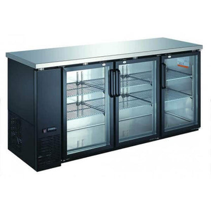 Omcan 50062 73" Glass Door Back Bar Refrigerator - 19.6 Cu Ft - Omcan-50062